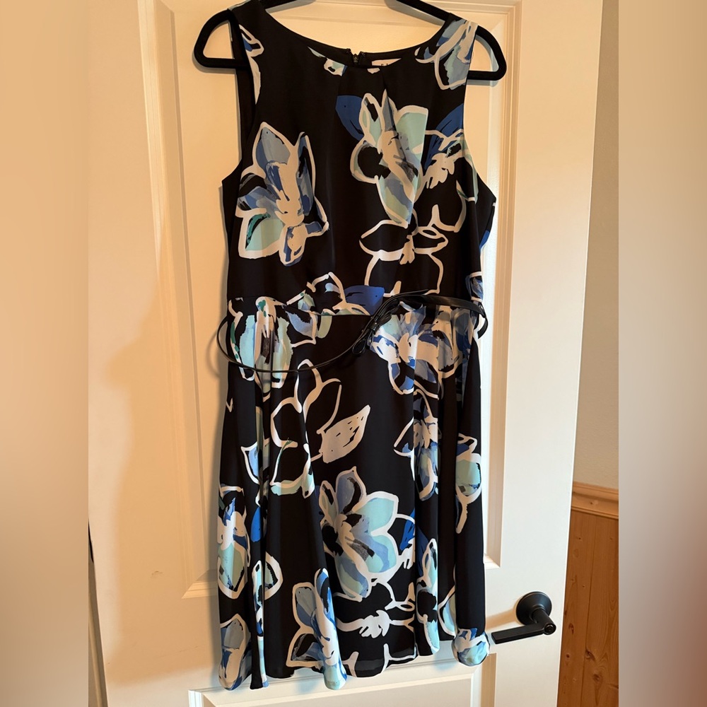 Elle Black and Blue Floral Maxi Dress